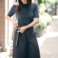 Paper-Bag Pleated Trouser - SS26 - Navy