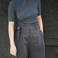 Paper-Bag Pleated Trouser - SS26 - Navy