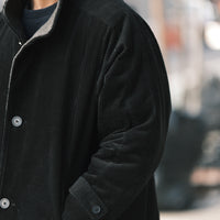 Padded Corduroy Fleece Coat - FW25 - Black