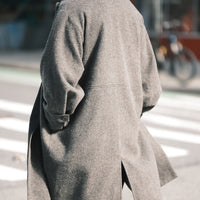 Cuffed Wool Coat - FW25 - Heathered Pebble