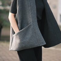 Reversible Wool Vest - FW26 - Charcoal & Gray