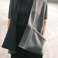 Reversible Wool Vest - FW26 - Charcoal & Gray