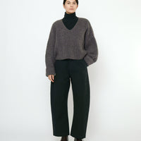 Chunky V-Neck Sweater - FW25 - Plum Gray