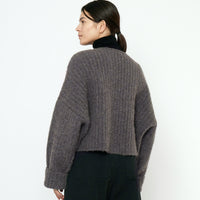 Chunky V-Neck Sweater - FW25 - Plum Gray