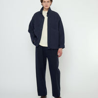 Signature Panel Pockets Shirt Jacket - Textured Edition - Navy