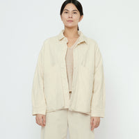 Signature Panel Pockets Shirt Jacket - Textured Edition - Bone
