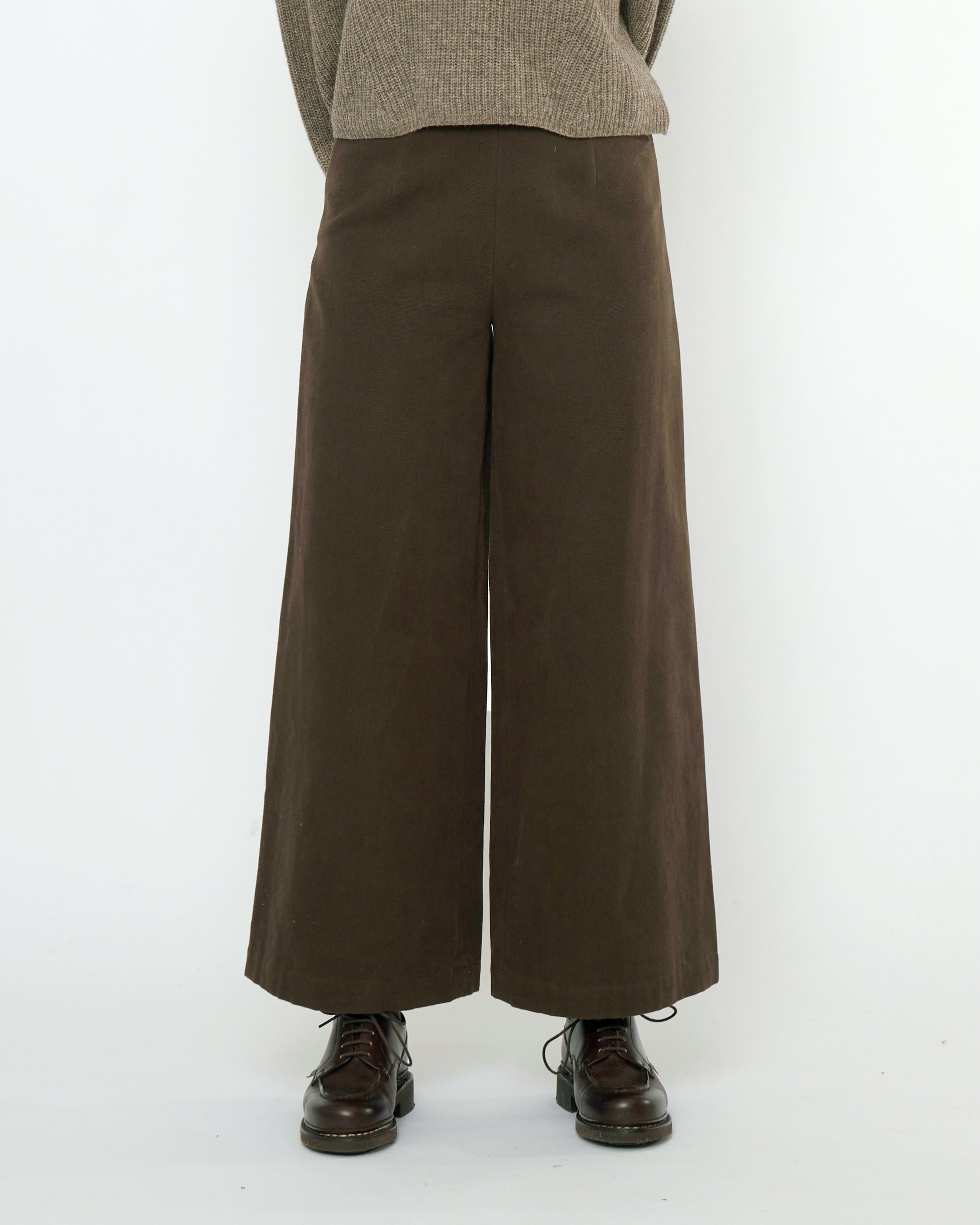 Signature Wide-Legged Trouser - Fall Edition - Taupe Brown – 7115