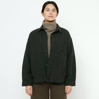 Signature Panel Pockets Shirt Jacket - Textured Edition - Black
