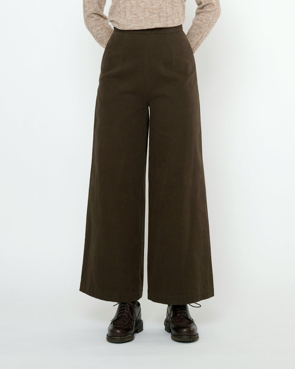 Signature Wide-Legged Trouser - Fall Edition - Taupe Brown – 7115