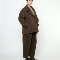 Double Breasted Short Wool Coat - FW25 - Walnut