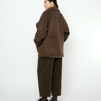 Double Breasted Short Wool Coat - FW25 - Walnut