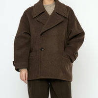 Double Breasted Short Wool Coat - FW25 - Walnut