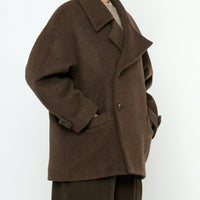 Double Breasted Short Wool Coat - FW25 - Walnut