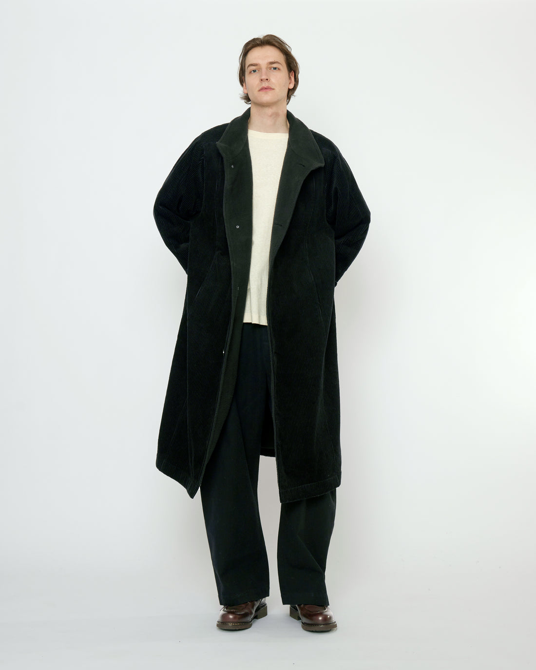 Padded Corduroy Fleece Coat - FW25 - Black