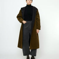 Padded Corduroy Fleece Coat - FW25 - Deep Olive