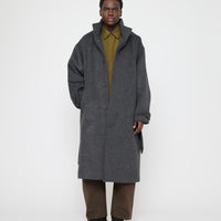 Tall Collar Long Wool Coat - FW26 - Charcoal