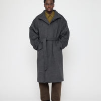 Tall Collar Long Wool Coat - FW26 - Charcoal