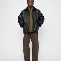 Faux Leather Shearling Jacket - FW26 - Black