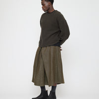 Pleated Culotte - Soft Denim Edition - FW26 - Olive