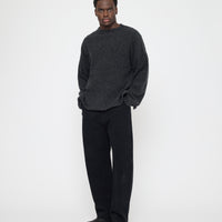 Oversized Mock Neck Sweater - FW26 - Speckle Charcoal