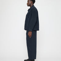 Signature Panel Pockets Shirt Jacket - Brushed Canvas Edition - Navy