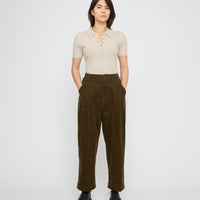 Pleated Trouser - Corduroy Edition - FW26 - Olive Corduroy