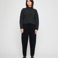 Signature Elastic Pull-Up Trouser - Brushed Twill Edition - Black
