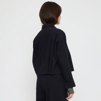 Signature 3/4 Cropped Shirt Jacket - Brushed Canvas Edition - Black