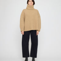 Chunky Ribbed Turtleneck Sweater - FW26 - Caramel