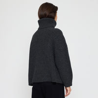 Chunky Ribbed Turtleneck Sweater - FW26 - Charcoal