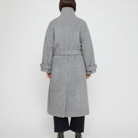 Tall Collar Long Wool Coat - FW26 - Light Gray