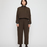 Signature 3/4 Cropped Shirt Jacket - Brushed Canvas Edition - Taupe Brown