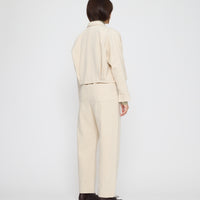 Signature 3/4 Cropped Shirt Jacket - Brushed Canvas Edition - Off-White