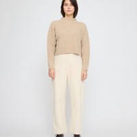 Signature Ribbed Mockneck - Yak Edition - Almond