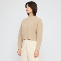 Signature Ribbed Mockneck - Yak Edition - Almond