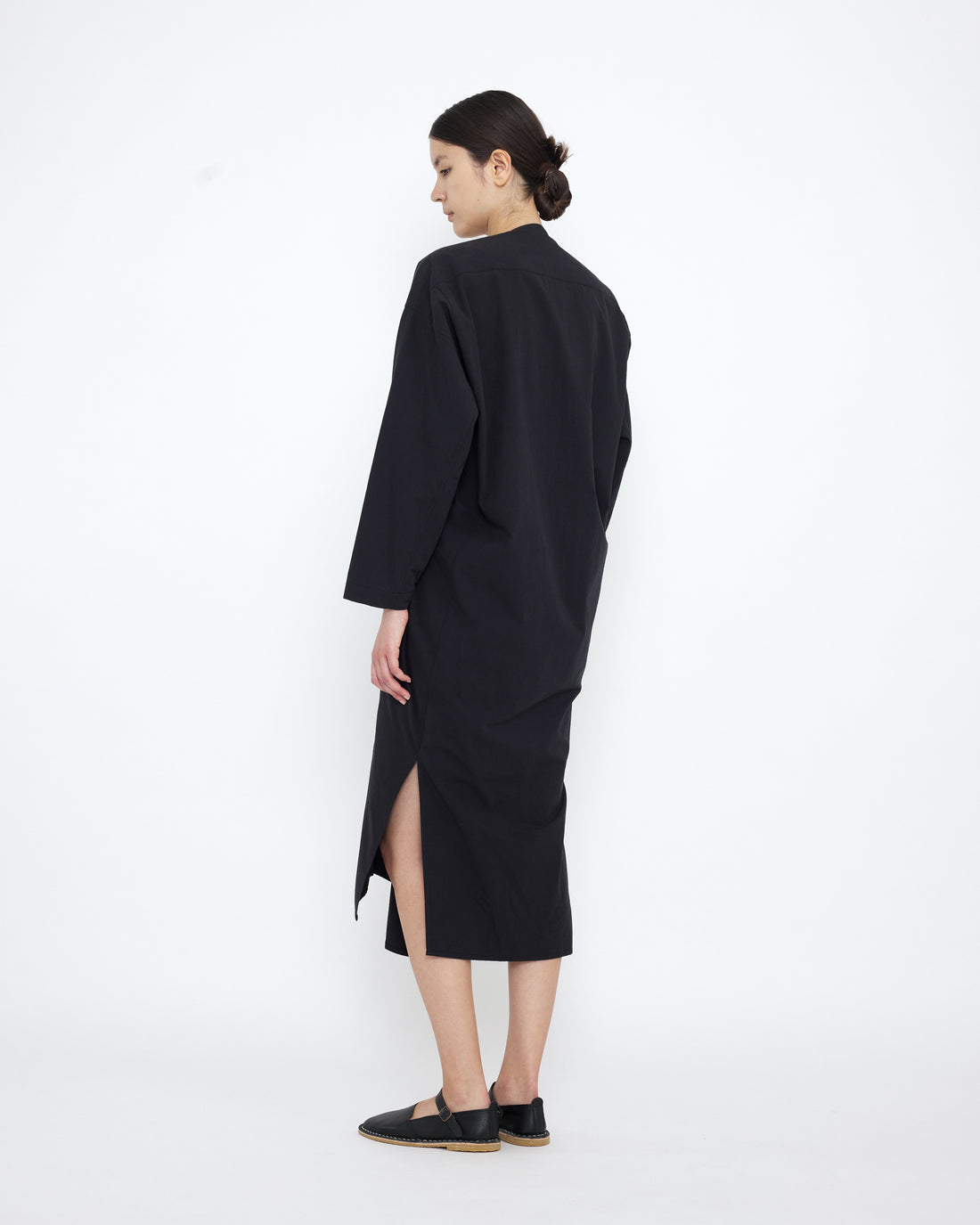 V-Neck Cocoon Midi Dress - SS25 - Black