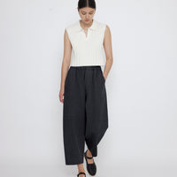Collared Ribbed Vest - SS25 - White