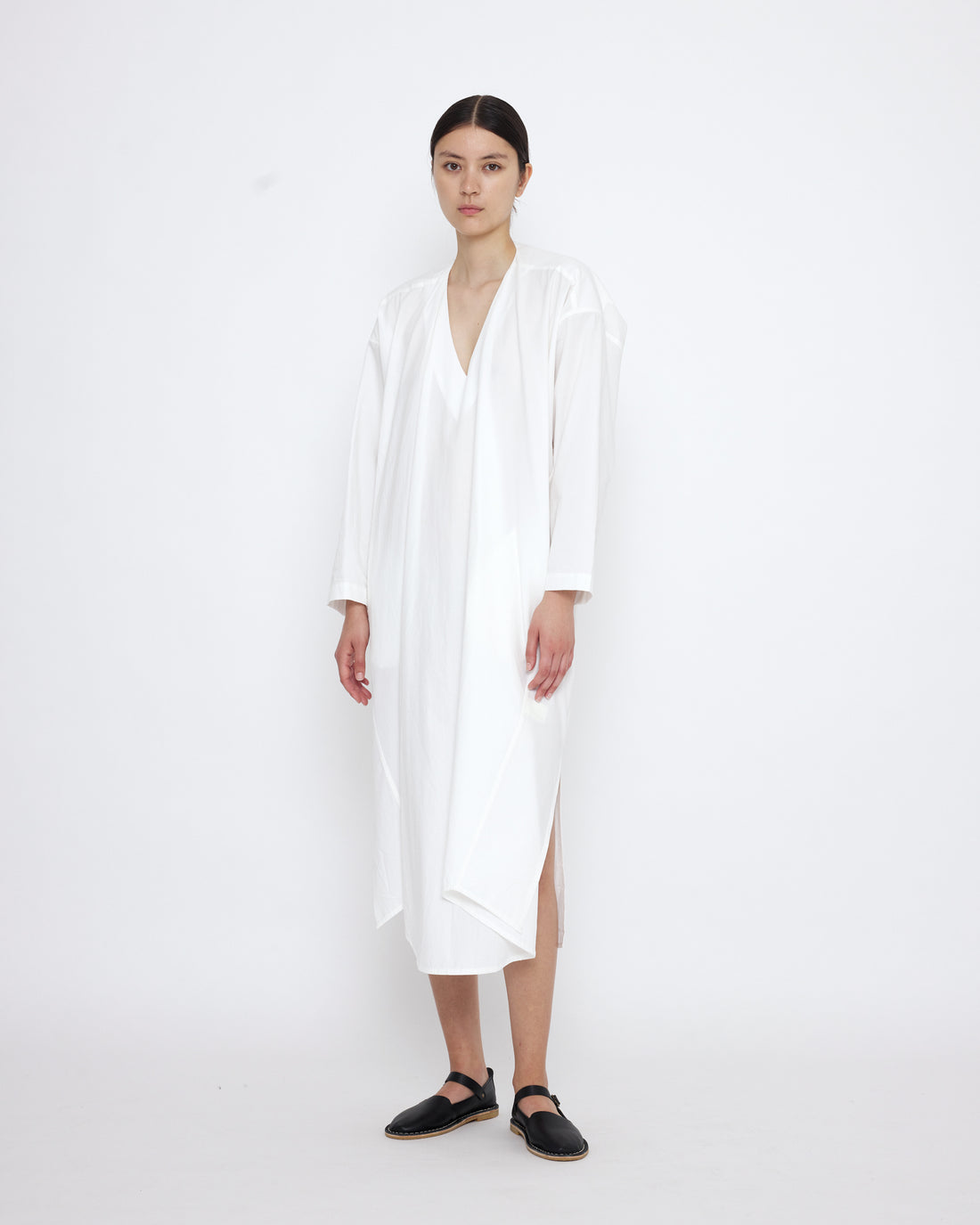 V-Neck Cocoon Midi Dress - SS25 - Off-White