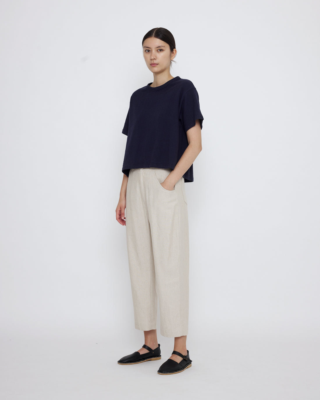 Signature Cropped Tee - Cotton Edition - Navy