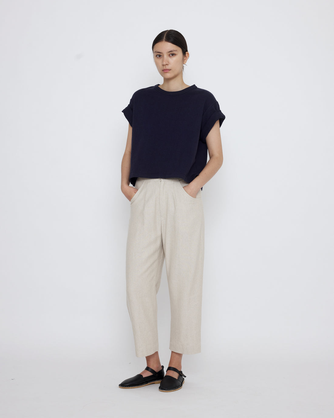 Signature Cropped Tee - Cotton Edition - Navy