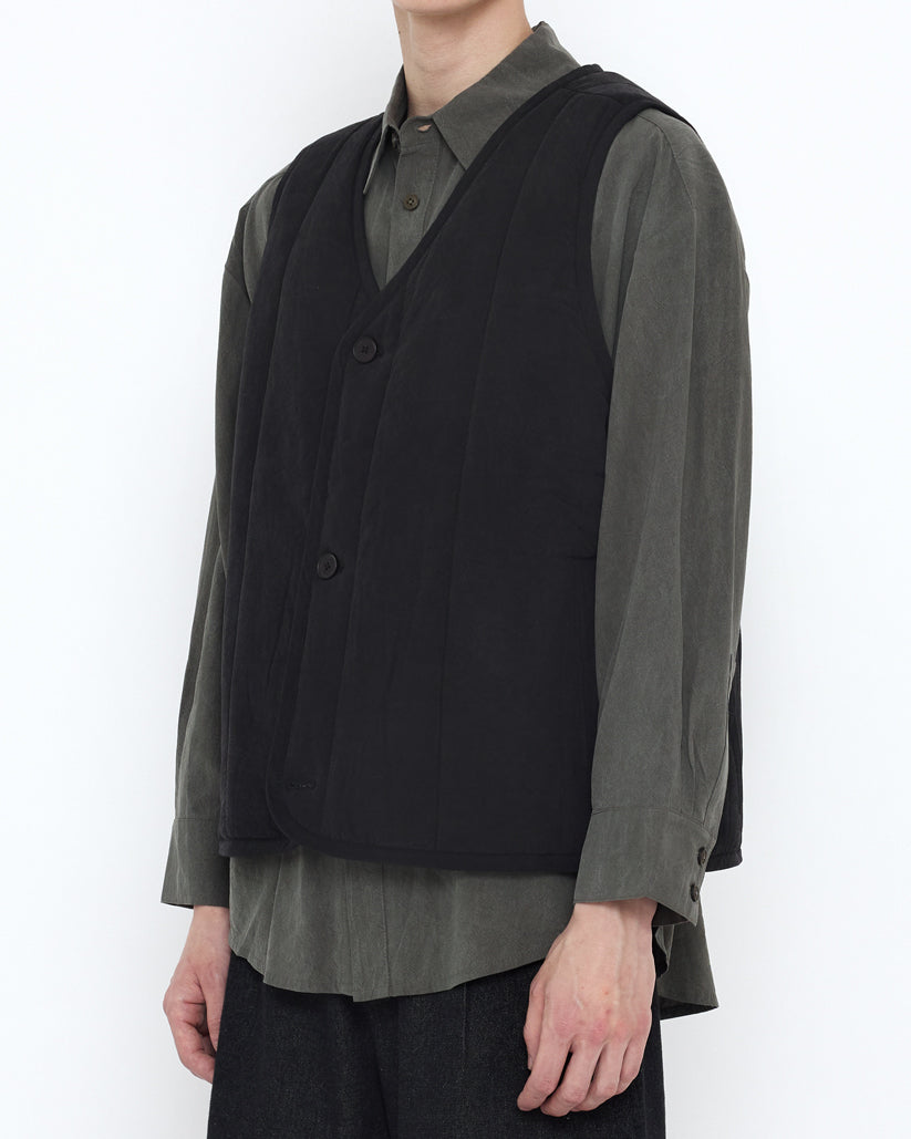 Reversible Quilted Vest - SS25 - Black