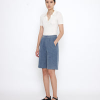 Collared V-Neck Fine Knit - SS25 - White