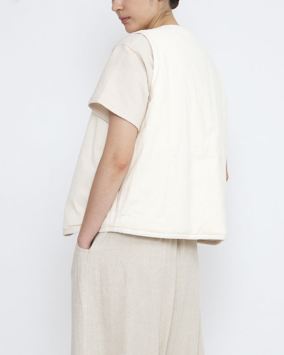 Reversible Quilted Vest - SS25 - Antique White