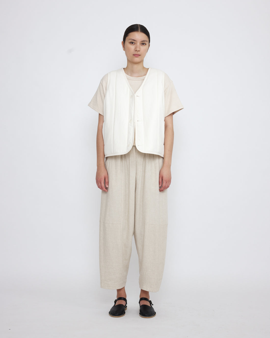 Reversible Quilted Vest - SS25 - Antique White