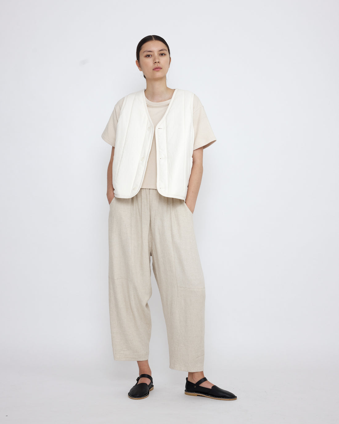 Reversible Quilted Vest - SS25 - Antique White