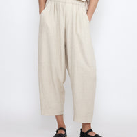 Elastic Panel Barrel Trouser - Summer Edition - SS25 - Oatmeal