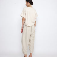 Elastic Panel Barrel Trouser - Summer Edition - SS25 - Oatmeal