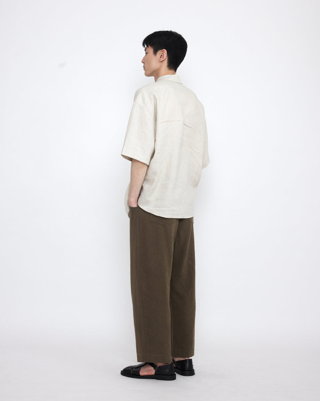 Linen Oversized Short Sleeves Shirt - SS25 - Sand Beige