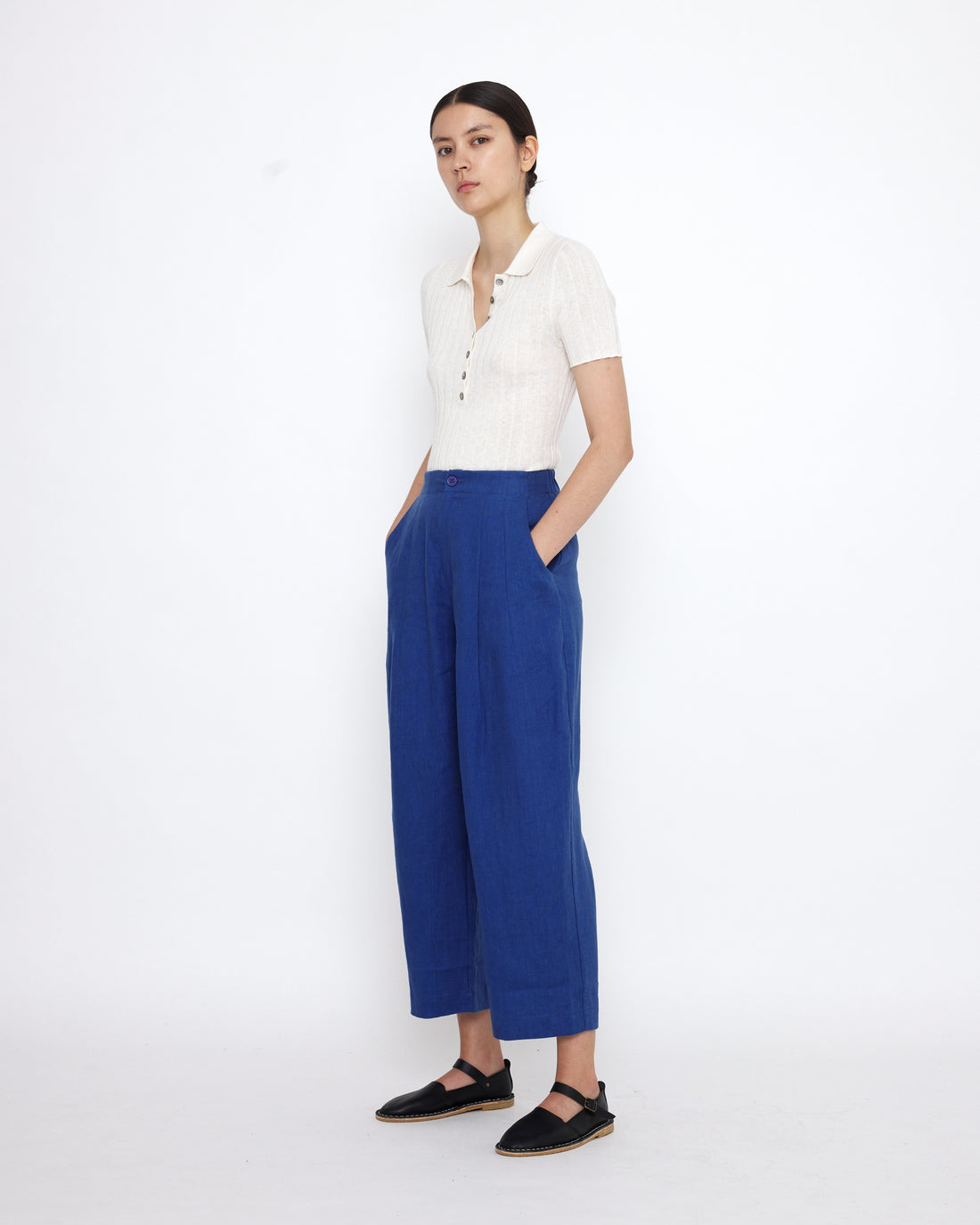 Collared Ribbed Fine Knit - SS25 - White