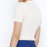 Collared Ribbed Fine Knit - SS25 - White